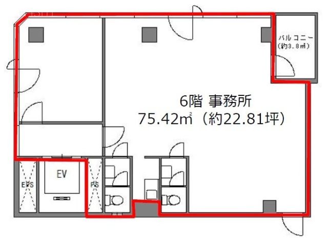 小鍛冶ビル6F 間取り図