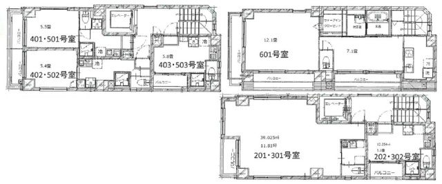 エマーレ日本橋富沢町2F～6F 間取り図