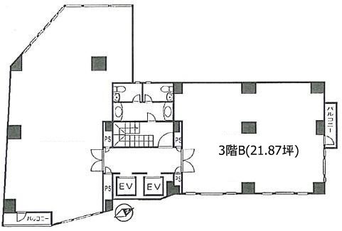 ヤマノ26ビルB 間取り図