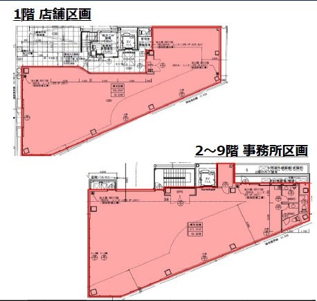 プレンジ代々木1F～9F 間取り図