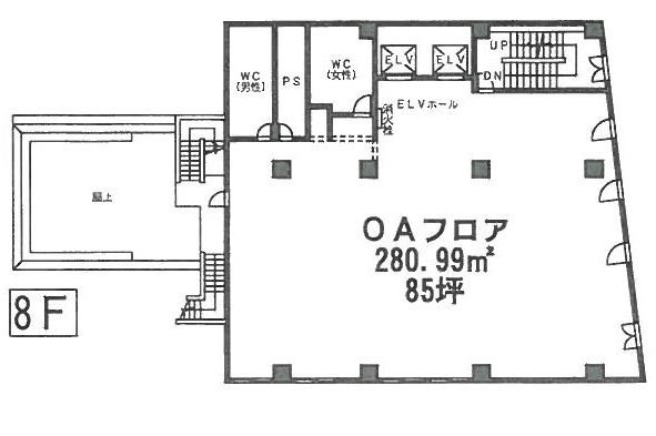 アサヒニューシティビル8F 間取り図