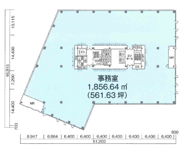 横浜ビジネスパーク(YBP)ノーススクエアⅢ3F 間取り図