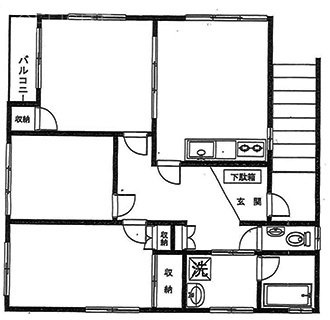 ハイツニシダ2F 間取り図