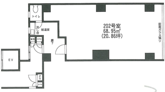 カーネワセダビル202 間取り図