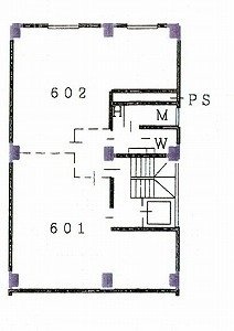 サンクス神田駅前(共同神田東口)ビル601 間取り図