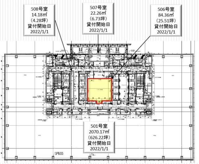 グラントウキョウサウスタワー506コア 間取り図