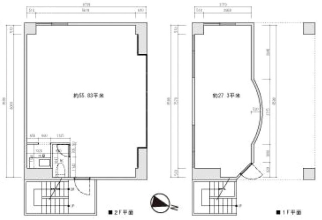 ループ青山ビル1F~2F 間取り図