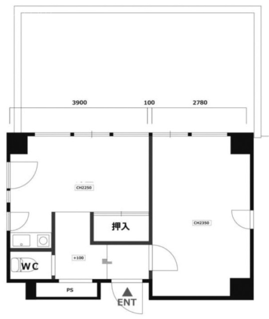 高輪1ビル4F 間取り図