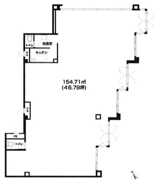 かぴーハイツKANBE1F 間取り図