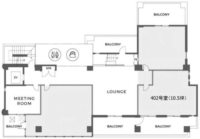 THE BREW KIYOSUMISHIRAKAWA402 間取り図