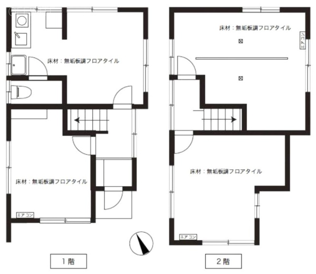 ワイオフィス1F~2F 間取り図