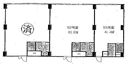 シェモワ新宿107 間取り図