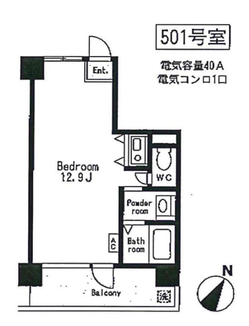 ヴェルミドール恵比寿501 間取り図