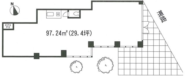 シャンベール若松町ビル1F 間取り図