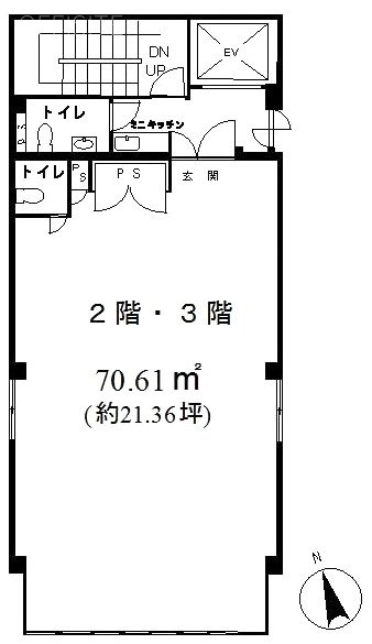 鶴栄(かくえい)ビル3F 間取り図