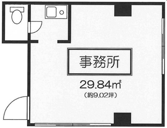 八丁堀第2プラレールビル401 間取り図
