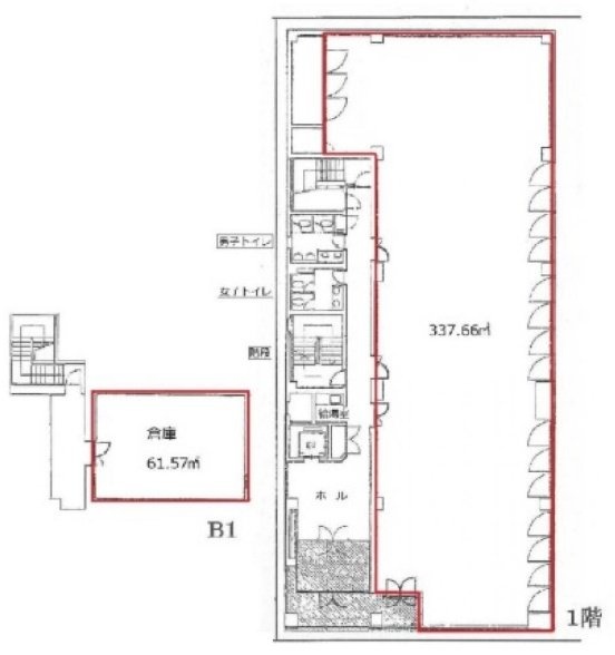 多摩永山JOYビルB1F～1F 間取り図