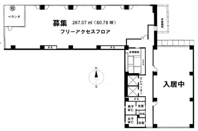 COI国立ビル8F 間取り図