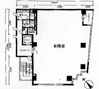 フジタ人形町ビル6F 間取り図