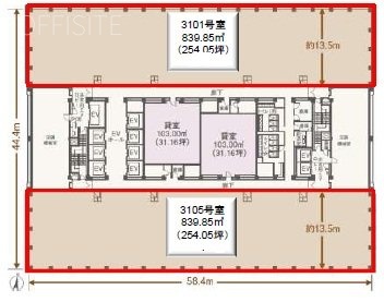 新宿三井ビルディング3105 間取り図