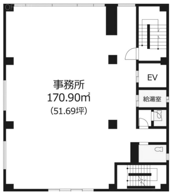 松戸本町第二ビル5F 間取り図