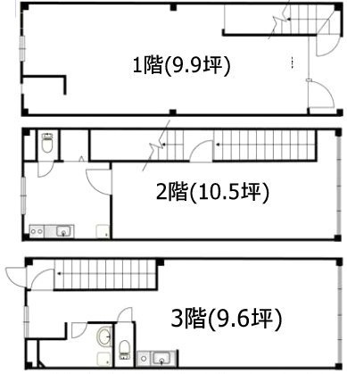 ル・グラシエルBLDG.251F～3F 間取り図