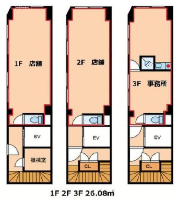 オーシャンビルディング1～3F 間取り図