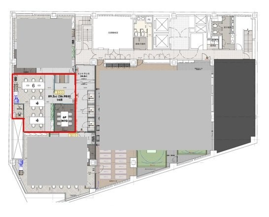 フロンティアグラン西新宿B102 間取り図