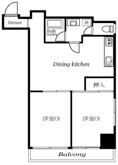 成子坂ハイツ303 間取り図