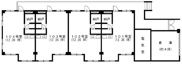 新小川パークビル1F 間取り図