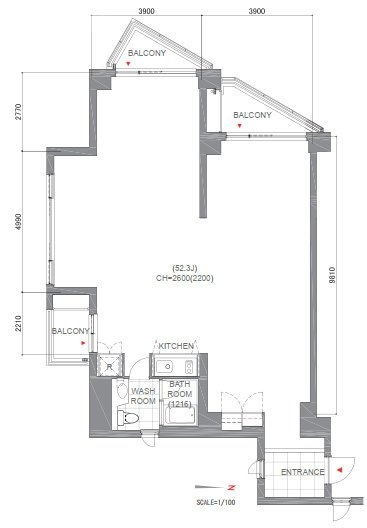 アークヒルズエグゼクティブタワーS401 間取り図