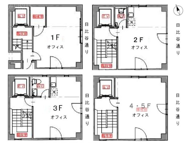 オルビス芝パークビル1F~5F 間取り図