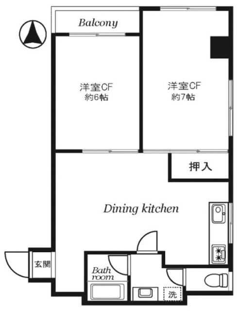 成子坂ハイツ602 間取り図