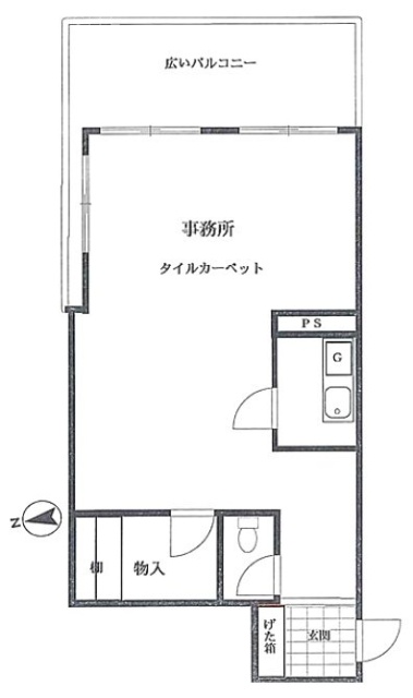 御苑フラワーマンション304 間取り図