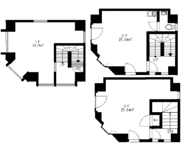 名取ビル1F～3F 間取り図