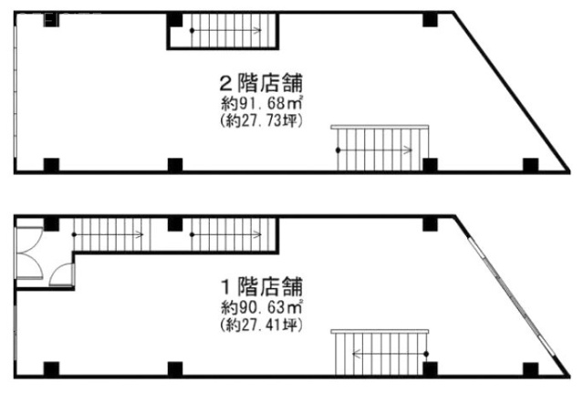 ウツギビル1F～2F 間取り図