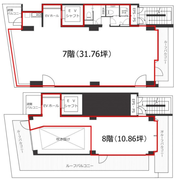 Jプロ半蔵門ビル7F～8F 間取り図