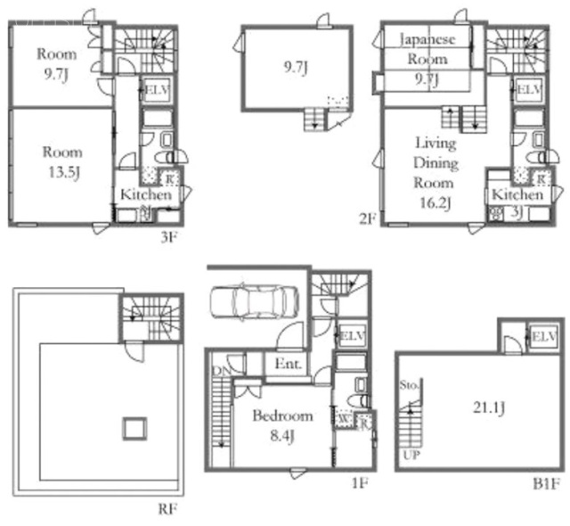 ARCO CASAB1F~3F 間取り図