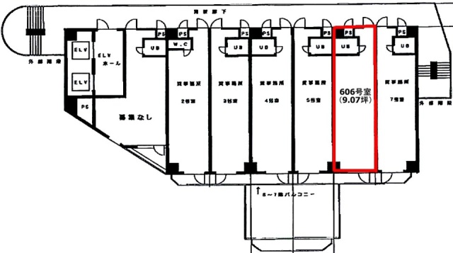 INOビル大崎606 間取り図