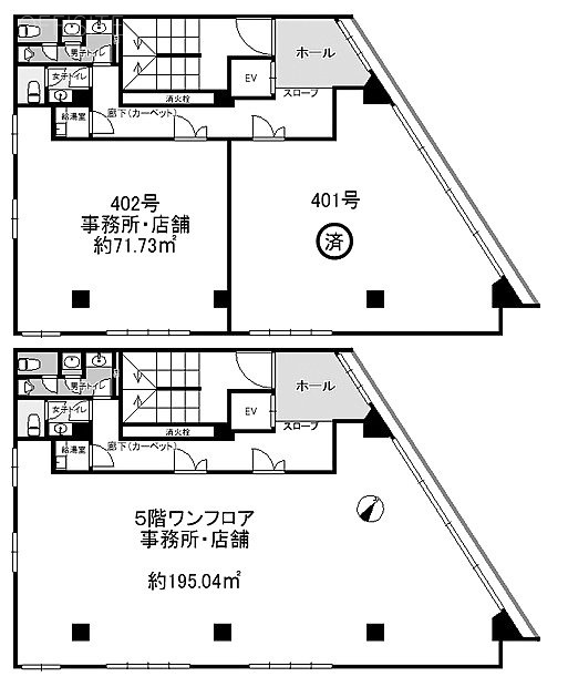 磯間ビル402・5F 間取り図