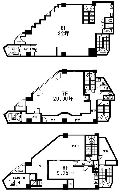 チガー南青山6F～8F 間取り図