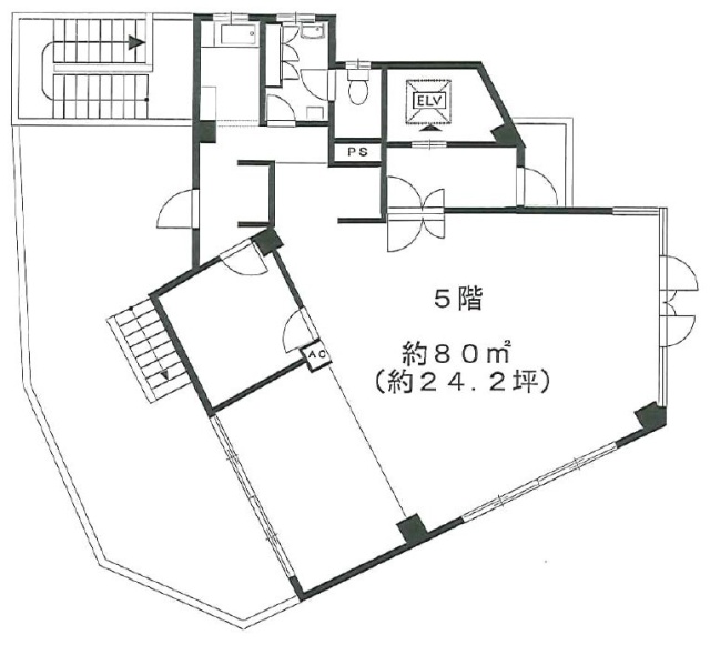 都立大渡辺ビル5F 間取り図