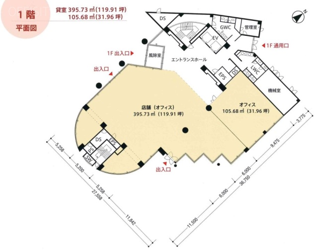 MFPR渋谷南平台ビル1F 間取り図