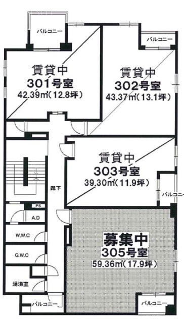 シノザキビル305 間取り図