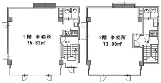 美竹ビル1F～2F 間取り図