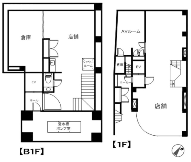 メディアコンプレックスビルB1F～1F 間取り図