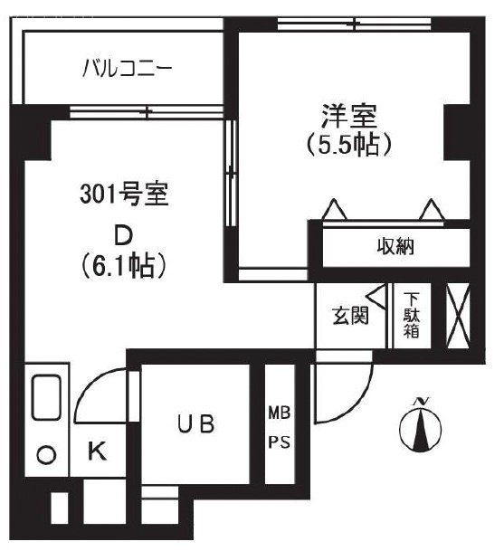 湯島ナガタビル301 間取り図