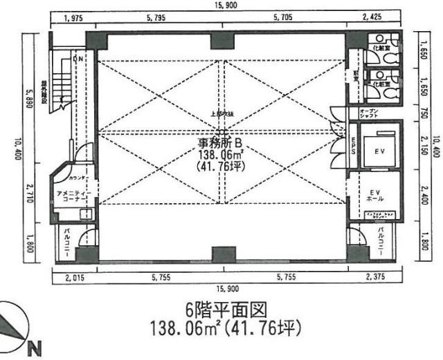 日本橋吉橋ビル6F 間取り図