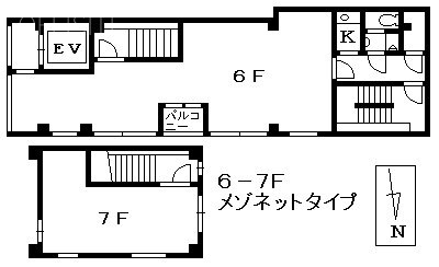 ノアースアーク御茶ノ水6F~7F 間取り図