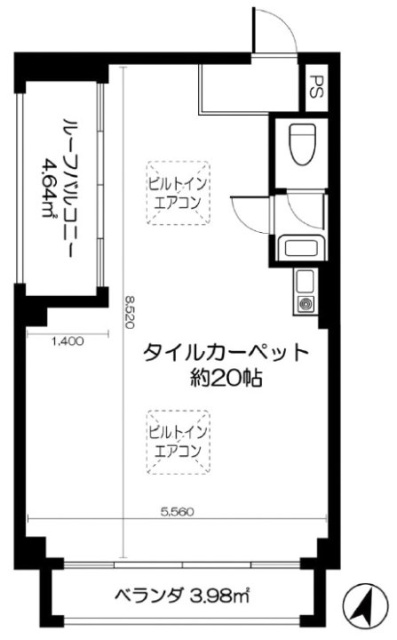 紅谷ビルⅡA 間取り図